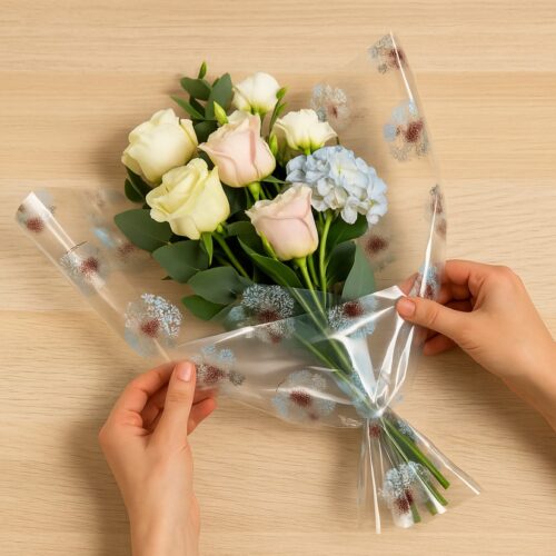 Oasis 40 Micron Frosty Bauble Cellophane Wrap (Roll & Folded) – 80cm Wide, Folded, Recyclable Floral Film 10 Oasis 40 Micron Frosty Bauble Cellophane Wrap (Roll & Folded) – 80cm Wide, Folded, Recyclable Floral Film