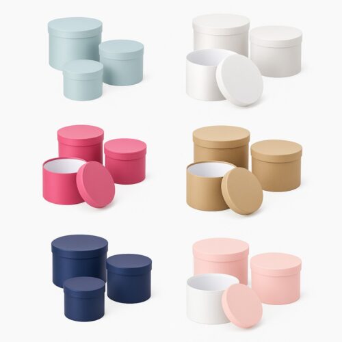 Oasis Round Hat Boxes Set of 3 – Strong, Waterproof, Recyclable Floral Containers for Gifts, Floristry & Crafts