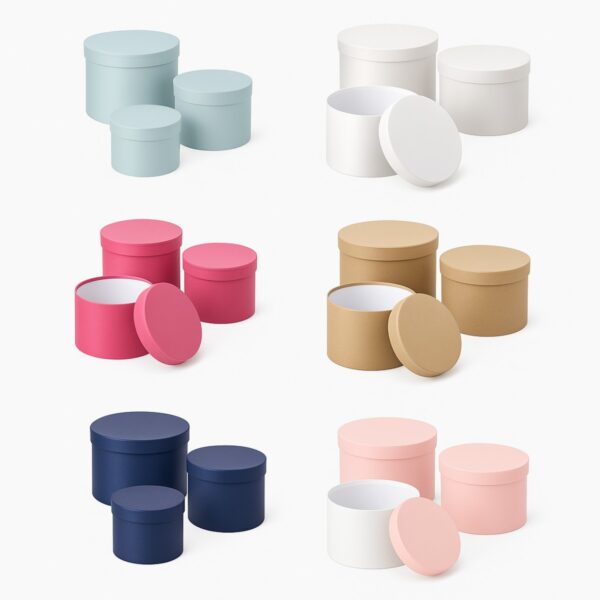 OAS-HTB Oasis Round Hat Boxes Set of 3 – Strong, Waterproof, Recyclable Floral Containers for Gifts, Floristry & Crafts