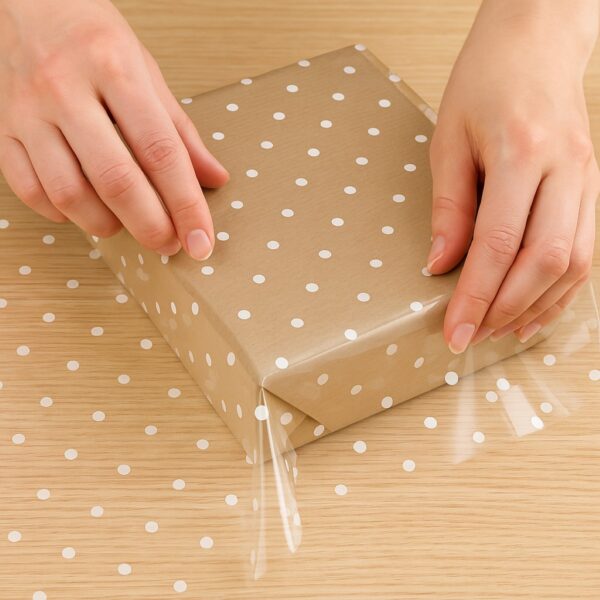 Oasis 40 Micron Clear Polka Dot Cellophane Wrap (Roll & Folded) – 80cm Wide, Waterproof & Recyclable Floral Film 2 Oasis 40 Micron Clear Polka Dot Cellophane Wrap (Roll & Folded) – 80cm Wide, Waterproof & Recyclable Floral Film