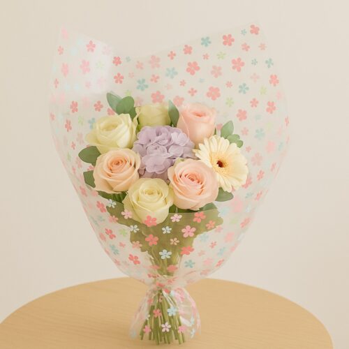 Oasis Pink Scattered Flower Cellophane Wrap (Roll & Folded) – 80cm Wide, Folded, Recyclable Floral Film 7 Oasis Pink Scattered Flower Cellophane Wrap (Roll & Folded) – 80cm Wide, Folded, Recyclable Floral Film