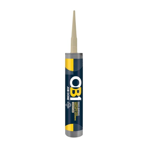 OB1-SDS OB1 Sandstone Multi-Surface Construction Sealant & Adhesive 290ml Tube – Waterproof, Weatherproof Silicone