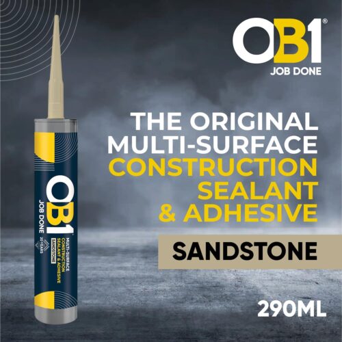 OB1 Sandstone Multi-Surface Construction Sealant & Adhesive 290ml Tube – Waterproof, Weatherproof Silicone 10 OB1 Sandstone Multi-Surface Construction Sealant & Adhesive 290ml Tube – Waterproof, Weatherproof Silicone
