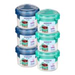 Sistema TO GO Breakfast Bowl 530ml – 6-Pack (3 Turquoise, 3 Blue) with Removable Tray, Clip Spoon, Dual-Compartment, BPA-Free