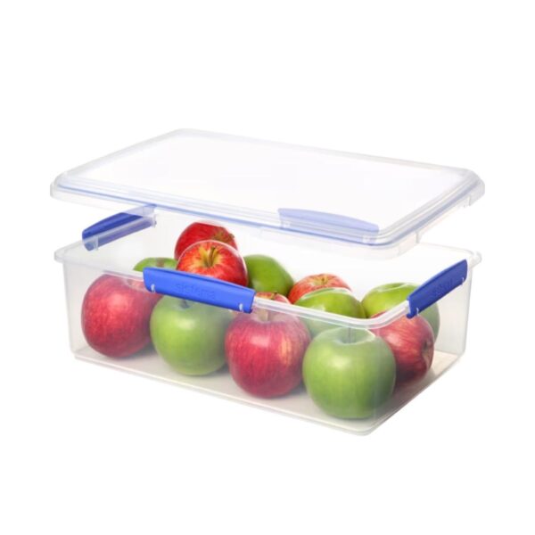 Sistema KLIP IT 7L (236 oz) Rectangular Clear Storage Containers – Blue Clips & Rubber Seal, Leak-Proof, BPA-Free, Microwave Safe