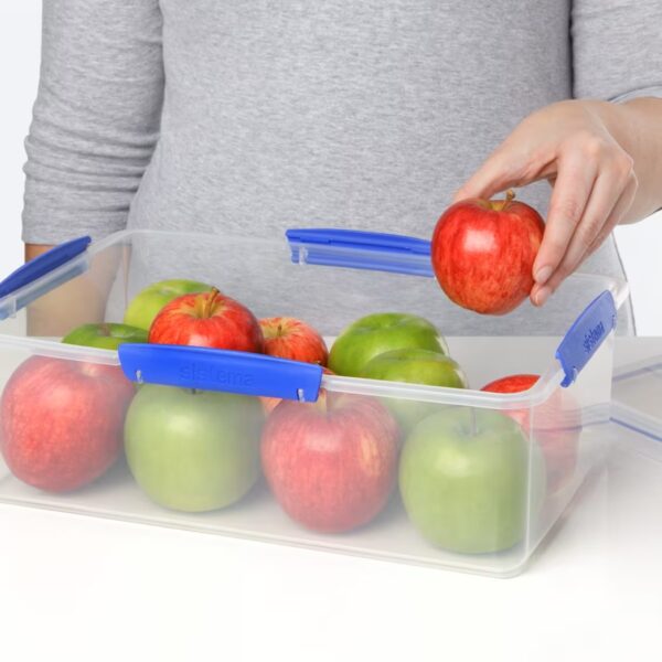 Sistema KLIP IT 7L (236 oz) Rectangular Clear Storage Containers – Blue Clips & Rubber Seal, Leak-Proof, BPA-Free, Microwave Safe