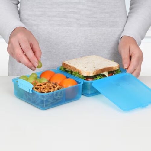Sistema Lunch Cube 1.4L – Blue, Dual-Compartment Lunch Box with Divider, Leak-Resistant, BPA-Free 9 Sistema Lunch Cube 1.4L – Blue, Dual-Compartment Lunch Box with Divider, Leak-Resistant, BPA-Free