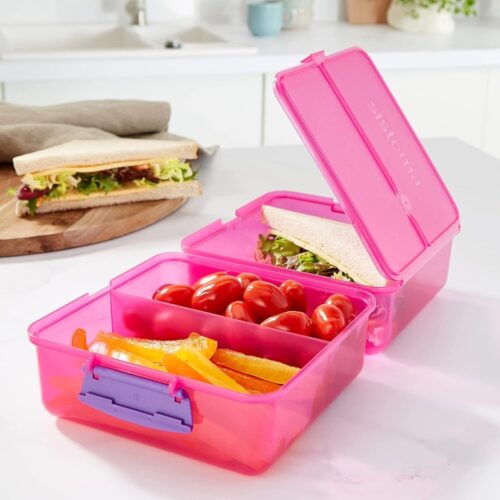 Sistema Lunch Cube 1.4L – Pink, Dual-Compartment Lunch Box with Divider, Leak-Resistant, BPA-Free 9 Sistema Lunch Cube 1.4L – Pink, Dual-Compartment Lunch Box with Divider, Leak-Resistant, BPA-Free