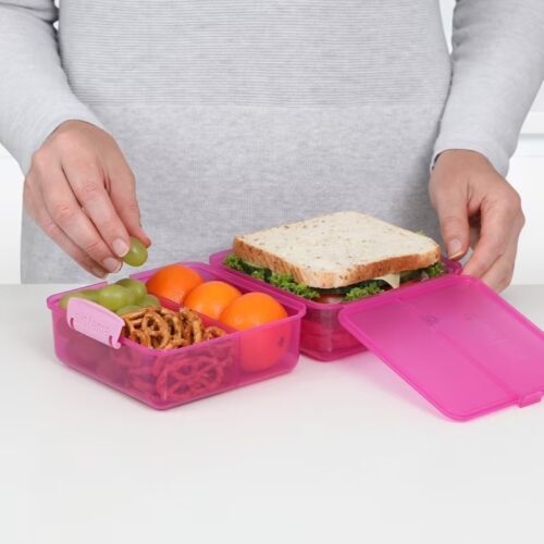 Sistema Lunch Cube 1.4L – Pink, Dual-Compartment Lunch Box with Divider, Leak-Resistant, BPA-Free 10 Sistema Lunch Cube 1.4L – Pink, Dual-Compartment Lunch Box with Divider, Leak-Resistant, BPA-Free