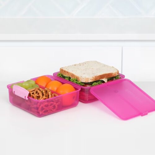 Sistema Lunch Cube 1.4L – Pink, Dual-Compartment Lunch Box with Divider, Leak-Resistant, BPA-Free 11 Sistema Lunch Cube 1.4L – Pink, Dual-Compartment Lunch Box with Divider, Leak-Resistant, BPA-Free