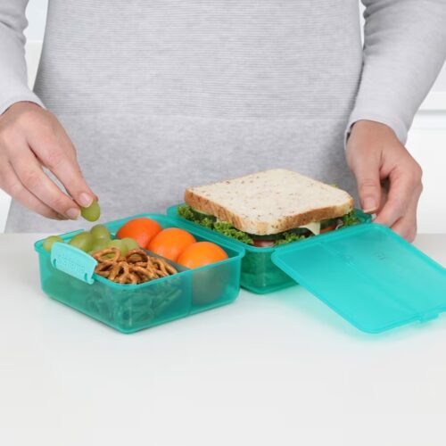 Sistema Lunch Cube 1.4L – Turquoise, Dual-Compartment Lunch Box with Divider, Leak-Resistant, BPA-Free 9 Sistema Lunch Cube 1.4L – Turquoise, Dual-Compartment Lunch Box with Divider, Leak-Resistant, BPA-Free