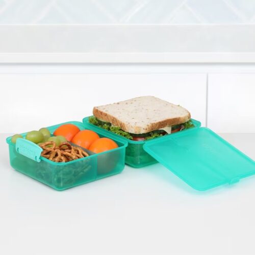 Sistema Lunch Cube 1.4L – Turquoise, Dual-Compartment Lunch Box with Divider, Leak-Resistant, BPA-Free 8 Sistema Lunch Cube 1.4L – Turquoise, Dual-Compartment Lunch Box with Divider, Leak-Resistant, BPA-Free