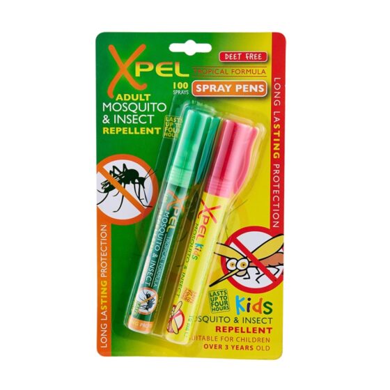 Xpel Mosquito & Insect Repellent Sprays – Twin Pack Adult/Kids (10ml x 2) – 100 Tropical Formula Sprays
