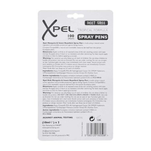 Xpel Mosquito & Insect Repellent Sprays – Twin Pack Adult/Kids (10ml x 2) – 100 Tropical Formula Sprays 3 Xpel Mosquito & Insect Repellent Sprays – Twin Pack Adult/Kids (10ml x 2) – 100 Tropical Formula Sprays