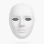 Plain White Matt Face Mask – Adults Paintable Matt Finish (Papier‑Mâché), Unisex Masquerade & Halloween DIY