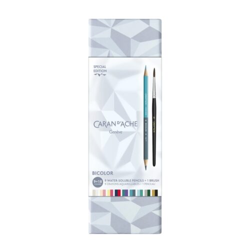Caran d’Ache Prismalo Bicolor Water-Soluble Pencils Set – Special Edition (9 Pencils = 18 Colors) with Brush – Swiss-Made 2 Caran d’Ache Prismalo Bicolor Water-Soluble Pencils Set – Special Edition (9 Pencils = 18 Colors) with Brush – Swiss-Made - Image 1