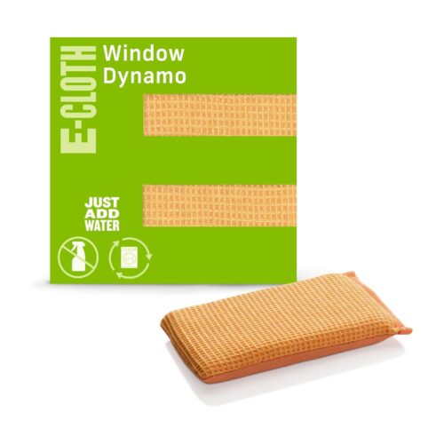 E-Cloth Window Dynamo – Microfibre Glass & Window Sponge, Streak-Free Shine for Glass, Mirrors & Windshields, Washable Reusable, 100-Wash Promise