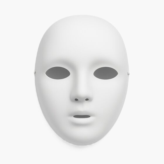 Plain White Matt Face Mask – Kids Paintable Matt Finish (Papier‑Mâché), Unisex Masquerade & Halloween DIY