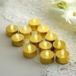 Metallic Gold LED Tealight Candles – (3 Pack) for Christmas, Party & Festival Decor