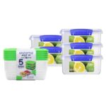Sistema Meal Prep & Food Storage Combo – (5 x 870ml) NEST IT Containers + (3 x 1L) KLIP IT Containers, BPA-Free, Leak-Proof, Microwave & Dishwasher Safe