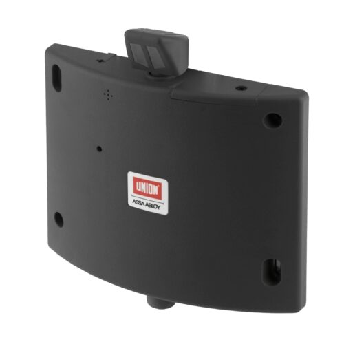 Union DoorSense Fire Door Retainer J-8755A — Black, Battery-Powered Acoustic Hold-Open Device (EN 1155, FD120 Compliant)