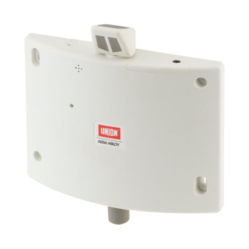 Union DoorSense Fire Door Retainer J-8755A — White, Battery-Powered Acoustic Hold-Open Device (EN 1155, FD120 Compliant)