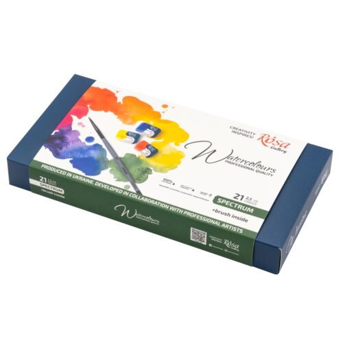 ROSA Gallery SPECTRUM Watercolour Paint Set – 21 Full Pans with Brush in Indigo Metal Case 6 ROSA Gallery SPECTRUM Watercolour Paint Set – 21 Full Pans with Brush in Indigo Metal Case