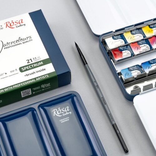 ROSA Gallery SPECTRUM Watercolour Paint Set – 21 Full Pans with Brush in Indigo Metal Case 9 ROSA Gallery SPECTRUM Watercolour Paint Set – 21 Full Pans with Brush in Indigo Metal Case