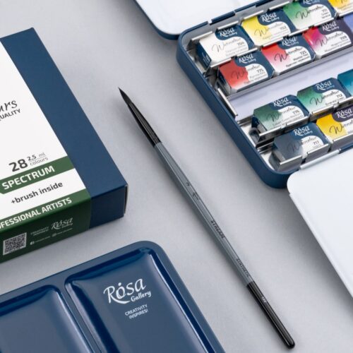 ROSA Gallery SPECTRUM Watercolour Paint Set – 28 Full Pans with Brush in Indigo Metal Case 10 ROSA Gallery SPECTRUM Watercolour Paint Set – 28 Full Pans with Brush in Indigo Metal Case