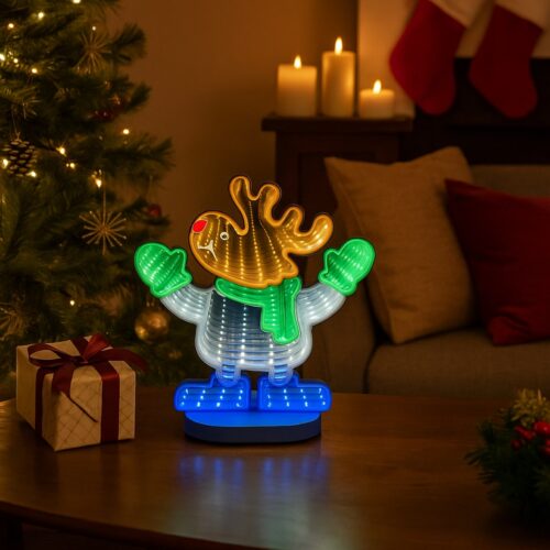 Christmas Reindeer 3D Infinity LED Window Light – 111 LEDs, USB Powered, 1m Wire, Indoor Decoration, W19.5×H23 cm (IP20) 8 Christmas Reindeer 3D Infinity LED Window Light – 111 LEDs, USB Powered, 1m Wire, Indoor Decoration, W19.5×H23 cm (IP20)