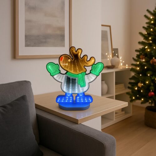 Christmas Reindeer 3D Infinity LED Window Light – 111 LEDs, USB Powered, 1m Wire, Indoor Decoration, W19.5×H23 cm (IP20) 9 Christmas Reindeer 3D Infinity LED Window Light – 111 LEDs, USB Powered, 1m Wire, Indoor Decoration, W19.5×H23 cm (IP20)