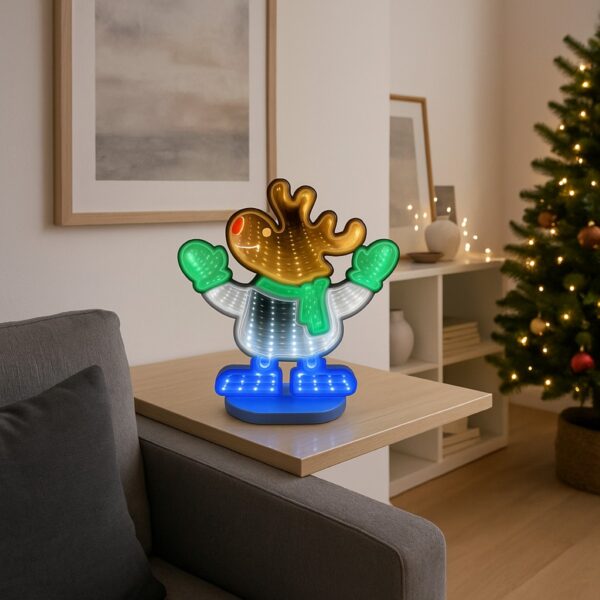 Christmas Reindeer 3D Infinity LED Window Light – 111 LEDs, USB Powered, 1m Wire, Indoor Decoration, W19.5×H23 cm (IP20) 3 Christmas Reindeer 3D Infinity LED Window Light – 111 LEDs, USB Powered, 1m Wire, Indoor Decoration, W19.5×H23 cm (IP20)