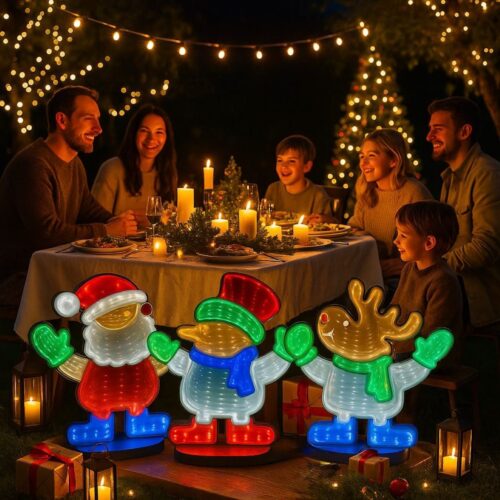 Christmas Snowman 3D Infinity LED Window Light – 111 LEDs, USB Powered, 1m Wire, Indoor Decoration, W19.5×H23 cm (IP20)