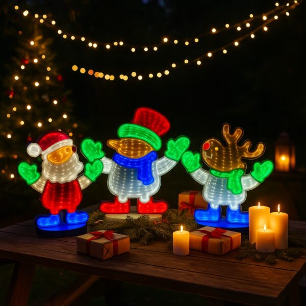 Christmas Snowman 3D Infinity LED Window Light – 111 LEDs, USB Powered, 1m Wire, Indoor Decoration, W19.5×H23 cm (IP20)