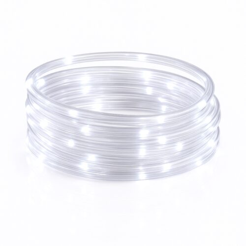 Bright White 10m Flexi LED Multifunction Rope Light – Indoor & Outdoor, Battery‑Operated, 8‑Function Controller & Timer (6h ON / 18h OFF)