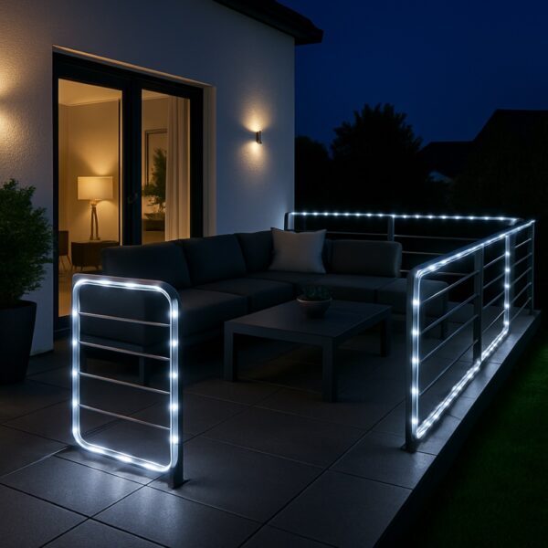 Bright White 10m Flexi LED Multifunction Rope Light – Indoor & Outdoor, Battery‑Operated, 8‑Function Controller & Timer (6h ON / 18h OFF)