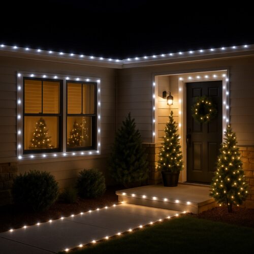 Bright White 10m Flexi LED Multifunction Rope Light – Indoor & Outdoor, Battery‑Operated, 8‑Function Controller & Timer (6h ON / 18h OFF)