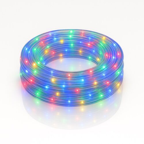 Multicolour 10m Flexi LED Multifunction Rope Light – Indoor & Outdoor, Battery Operated, 8‑Function Controller with Timer (6h ON / 18h OFF)
