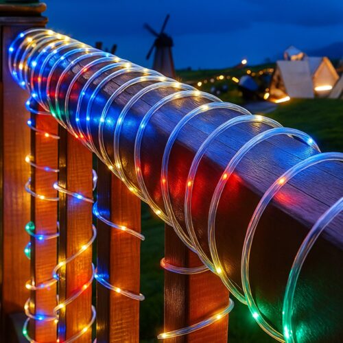 Multicolour 10m Flexi LED Multifunction Rope Light – Indoor & Outdoor, Battery Operated, 8‑Function Controller with Timer (6h ON / 18h OFF)