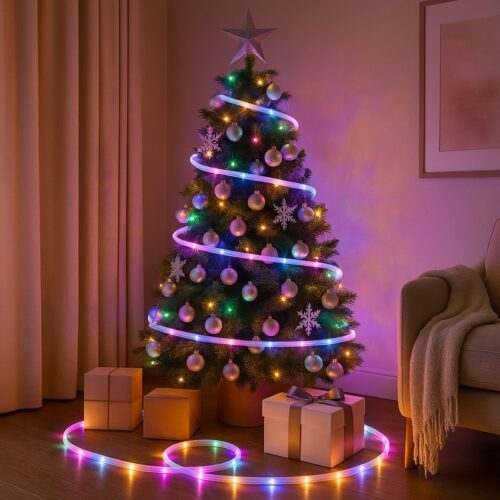 Pastel 10m Flexi LED Multifunction Rope Light – Indoor & Outdoor, Battery‑Operated, 8‑Function Controller with Timer (6h ON / 18h OFF)