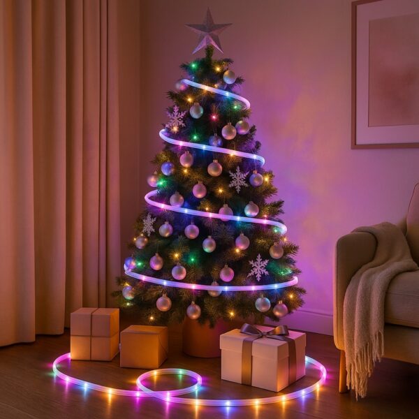 Pastel 10m Flexi LED Multifunction Rope Light – Indoor & Outdoor, Battery‑Operated, 8‑Function Controller with Timer (6h ON / 18h OFF)