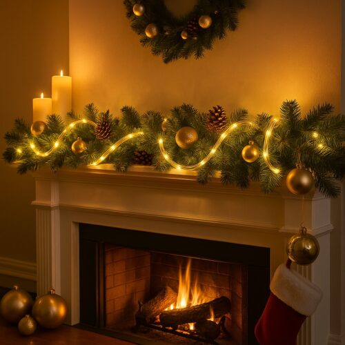 Warm White 10m Flexi LED Multifunction Rope Light – Indoor & Outdoor, Battery Operated, 8‑Function Controller & Timer (6h ON / 18h OFF)