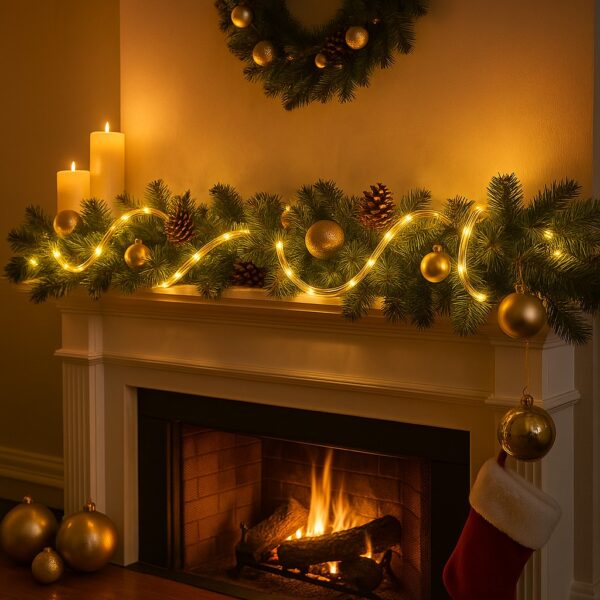 Warm White 10m Flexi LED Multifunction Rope Light – Indoor & Outdoor, Battery Operated, 8‑Function Controller & Timer (6h ON / 18h OFF)