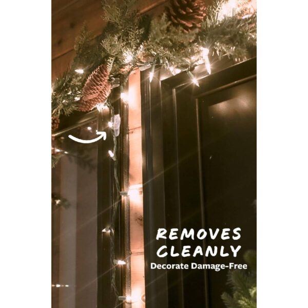 3M Command Clear Decorating Clips – 20 Clips + 24 Clear Strips, Damage-Free Hanging for Christmas Lights & Decorations