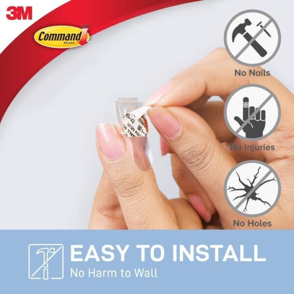 3M Command Clear Decorating Clips – 20 Clips + 24 Clear Strips, Damage-Free Hanging for Christmas Lights & Decorations