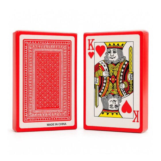 Classic Plastic Coated Poker Playing Cards – 54 pcs Deck, Universal Size, Durable Plastic-Coated Finish for Home & Game Night