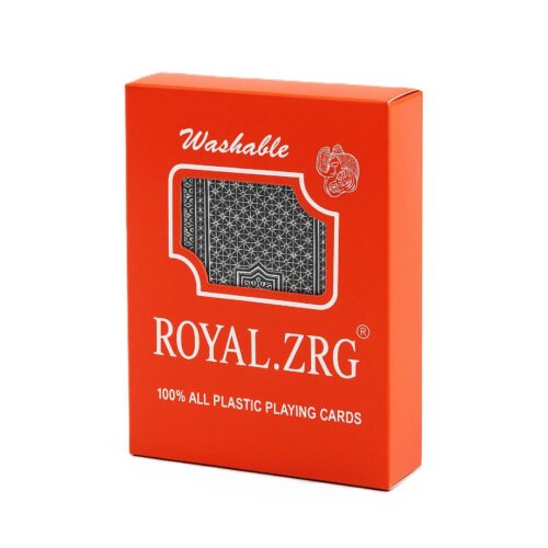 Royal 100% Plastic Playing Cards – Black Design, Washable Waterproof All-Plastic Poker Deck, Durable Double-Deck Set