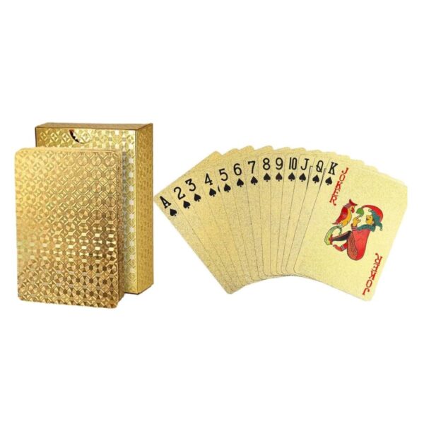 Gold Foil Luxury Deck of Playing Cards – Waterproof Plastic Poker Cards for Professional Play & Family Game Nights