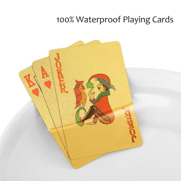 Gold Foil Luxury Deck of Playing Cards – Waterproof Plastic Poker Cards for Professional Play & Family Game Nights