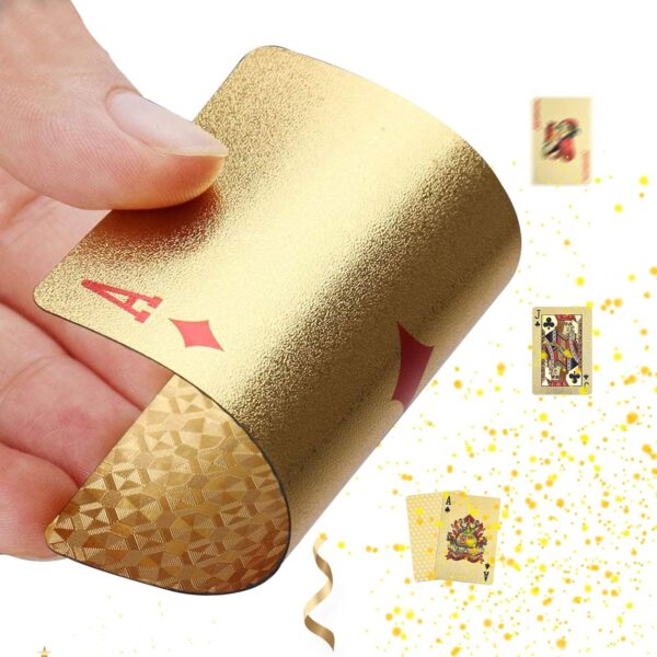 Gold Foil Luxury Deck of Playing Cards – Waterproof Plastic Poker Cards for Professional Play & Family Game Nights